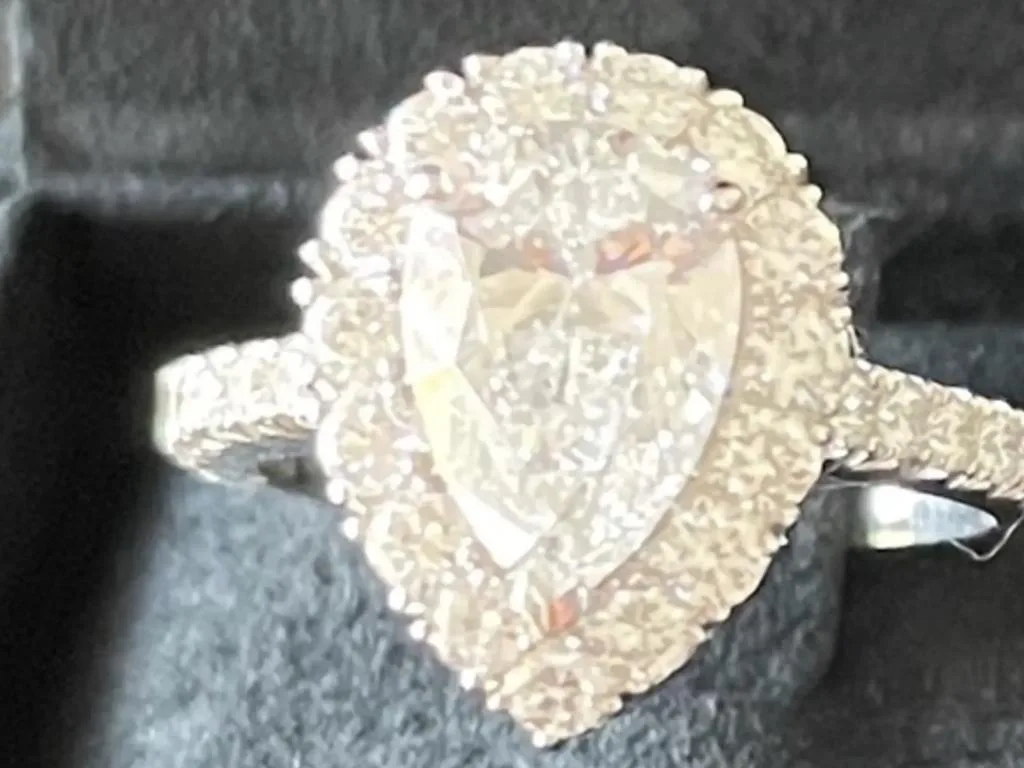 The 18ct white gold diamond ring Con Hatzis is demanding be returned. Picture: Supplied