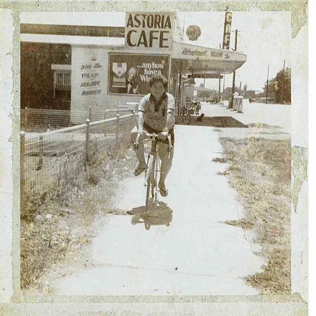 Jim Tsolakis Aberdeen on Bike c1974