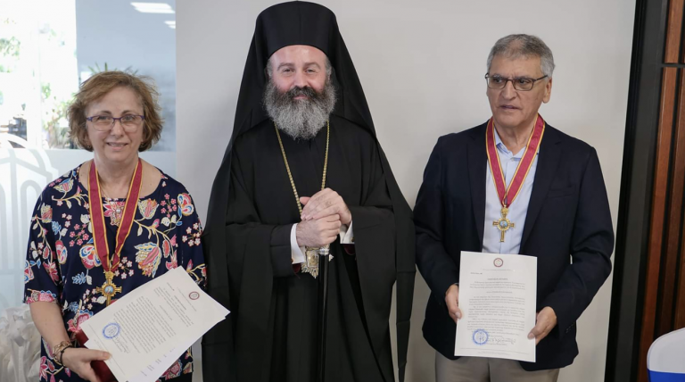 Archbishop Makarios bestows Gold Cross of St Andrew on workers in Cairns church