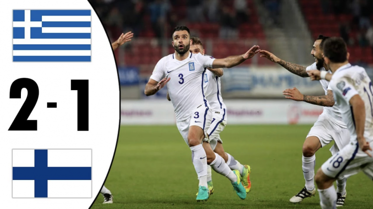 Greece comes from behind to win 2-1 against Finland in UEFA European qualifier