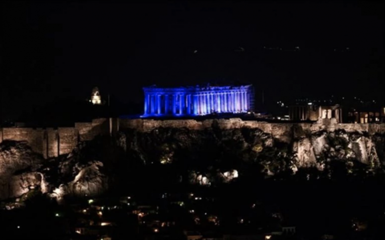 Acropolis lights up blue in respect of Children’s Rights