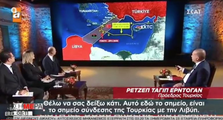 VIDEO: Erdogan uses map to indicate where Turkey plans drilling off Crete