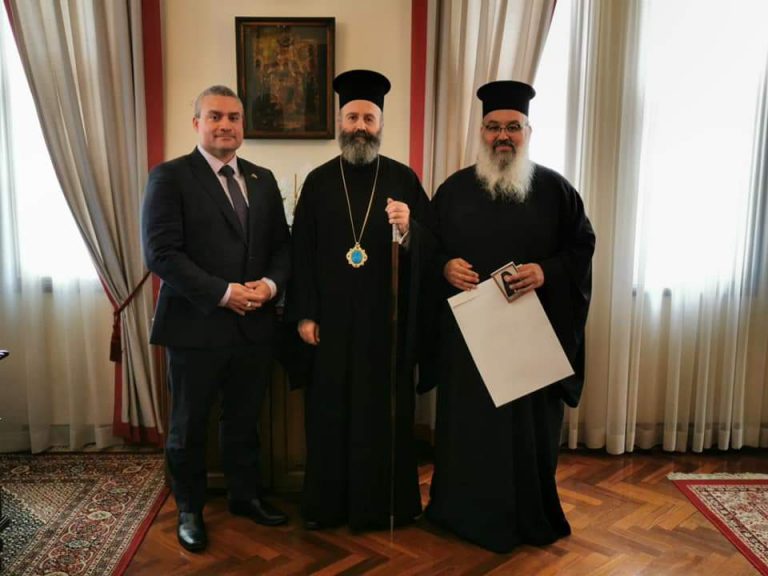 John Loukadellis discusses Canberra Greek Orthodox Community growth in meeting with His Eminence Archbishop Makarios