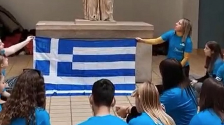 Greek students sing for return of Parthenon marbles at British Museum