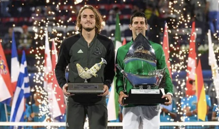 Stefanos Tsitsipas praised by Novak Djokovic after defeat at Dubai Championships