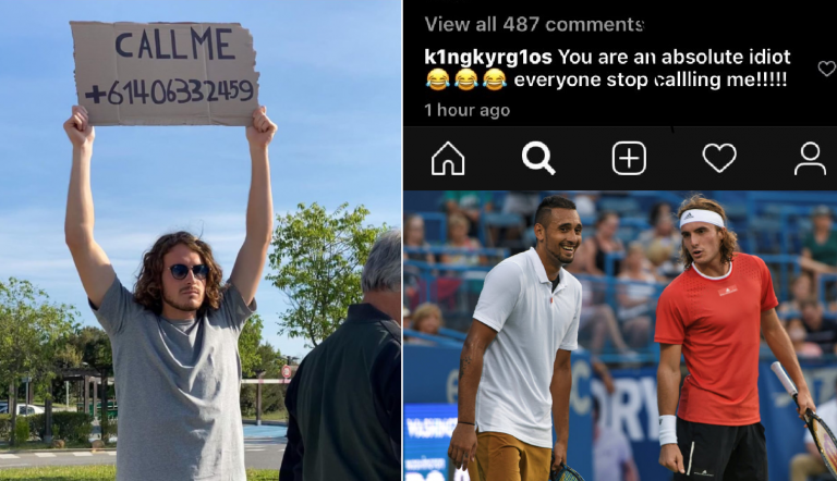 Stefanos Tsitsipas wishes Nick Kyrgios a happy birthday with hilarious phone prank