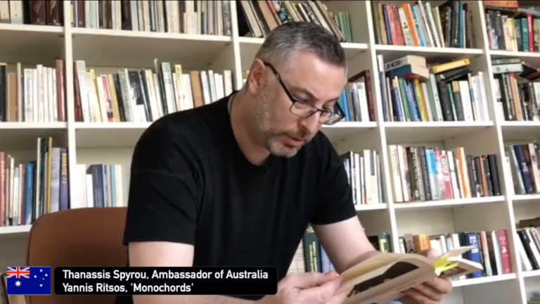 Australia’s ambassador to Greece joins foreign diplomats in reciting Greek literature for #StayHome campaign