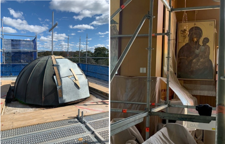 Greek community in Canberra restores hail-damaged church