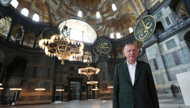 Turkish President visits Hagia Sophia ahead of grand reopening as mosque