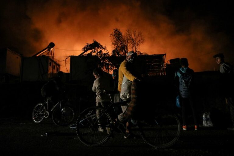 Six migrants arrested over deadly Moria camp blaze