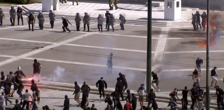 High school protests turn violent as students throw gasoline bombs at Greek police