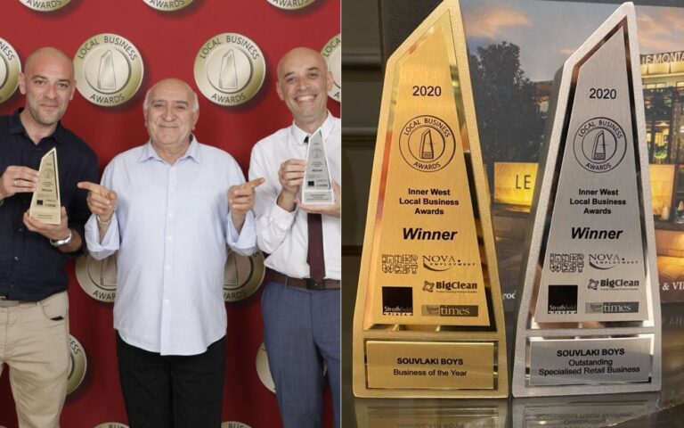 Souvlaki Boys left in shock after becoming 2020 Inner West Business of the Year