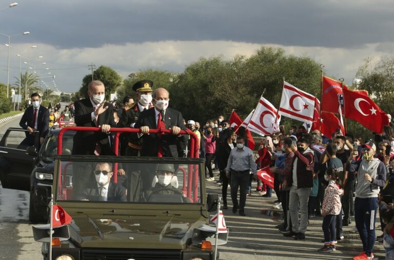 Erdogan backs two-state solution during tense visit to occupied Cyprus
