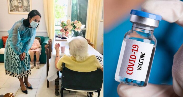117-year-old Greek yiayia finally able to hug children again after receiving COVID-19 vaccine