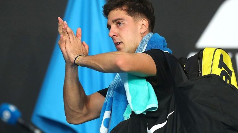 Emotional victory for Thanasi Kokkinakis as he prepares to face Tsitsipas in second round
