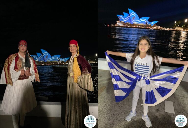 Sydney Opera House lights up Harbour with Greek colours – Photo Album
