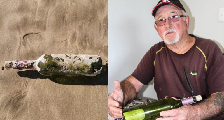 Greek sea-captain’s message in a bottle makes its way to New Zealand shoreline