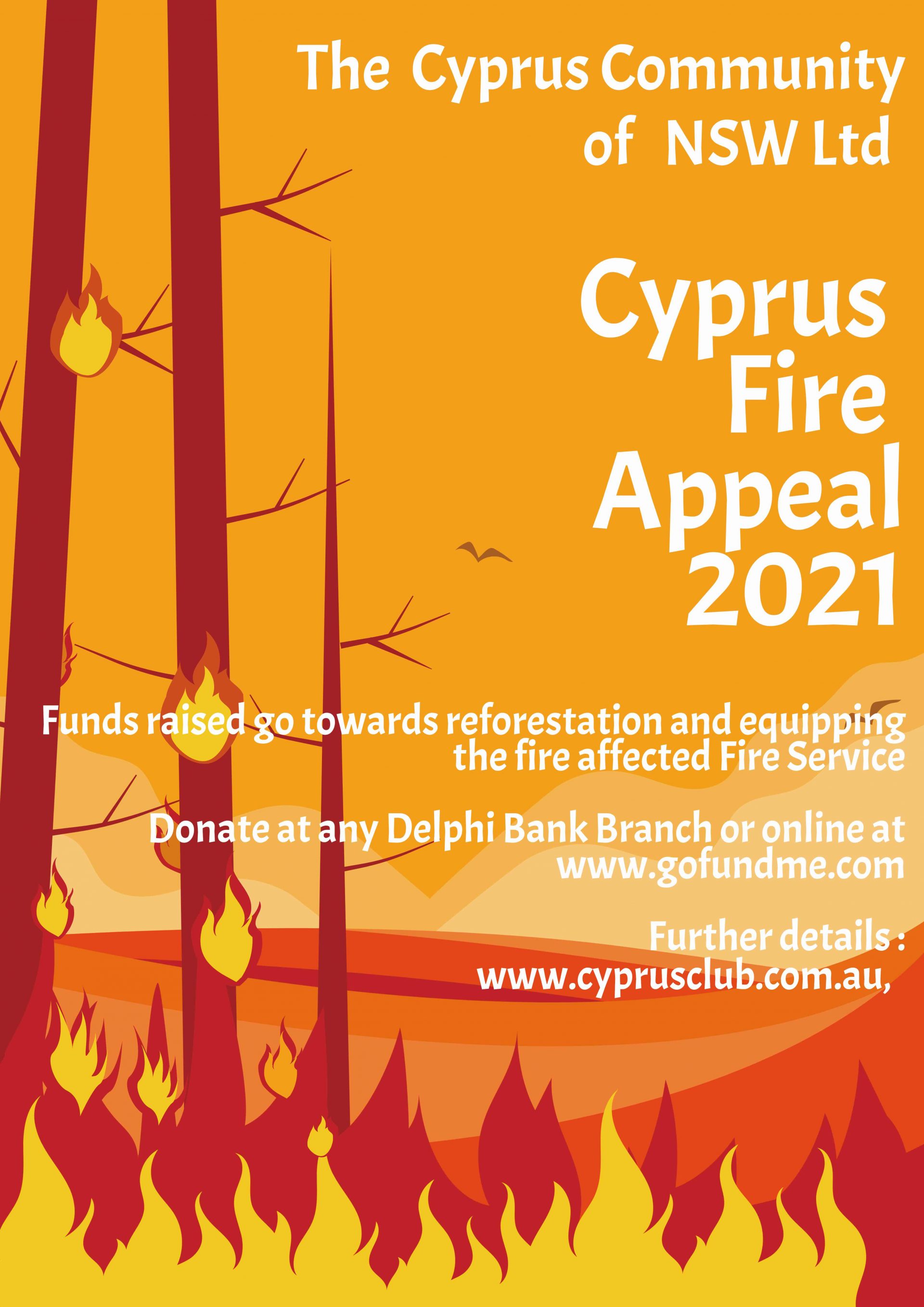 Cyprus Community of NSW launches fire appeal to support victims of devastating wildfires The