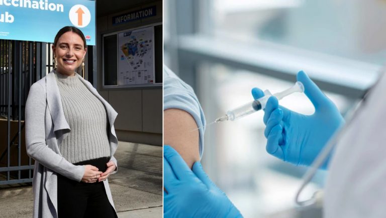Dr Amy Manos becomes one of the first fully vaccinated pregnant women in NSW