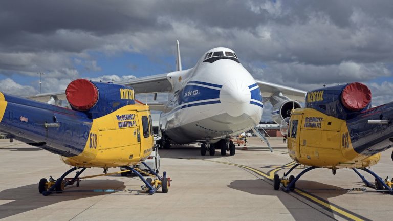 Australian water bombers en route from Perth to Athens