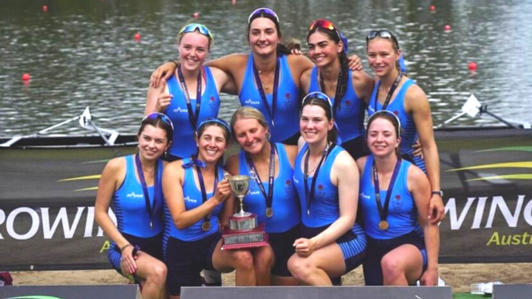 19-year-old Tayla Kerpiniotis wins two gold medals at the Australian Rowing Championships