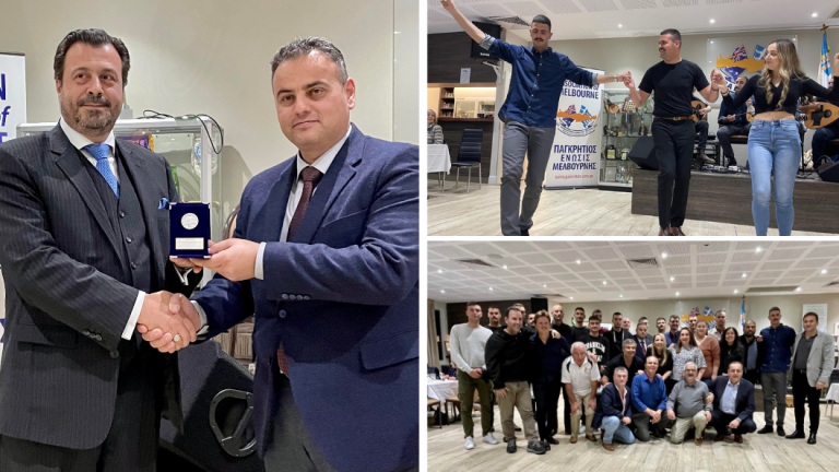 In Photos: Pancretan Association of Melbourne welcomes Evzones with dinner event