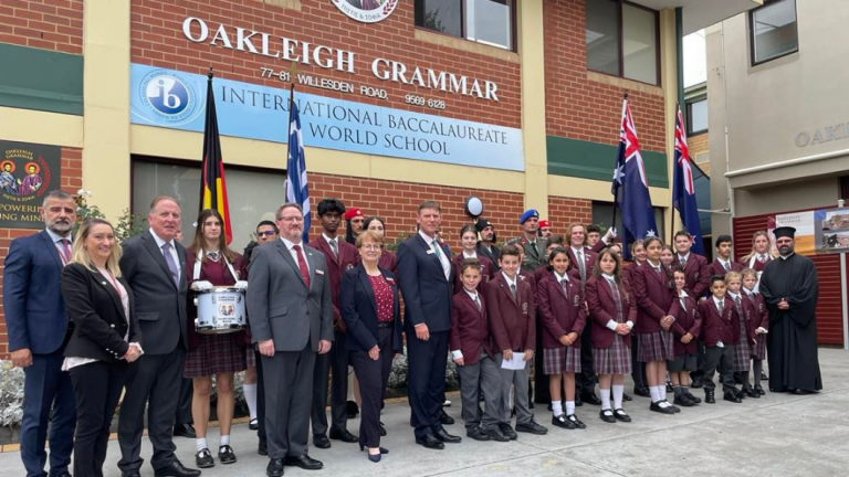 In Photos: The Evzones attend ANZAC Day school assembly at Oakleigh Grammar