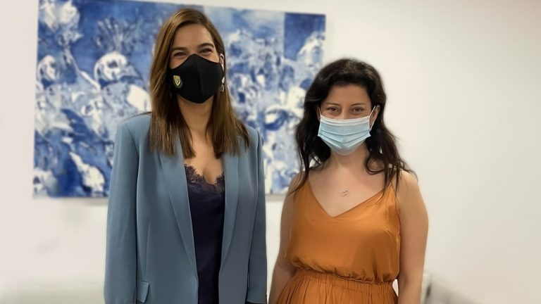 Andrea Michaels MP meets Cypriot Minister Natasa Pilidou in Cyprus