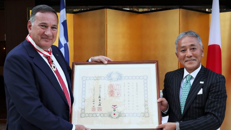 EOC President Spyros Capralos receives highest Japanese honour available to foreigners