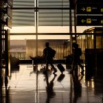 People walking inside a airport terminal