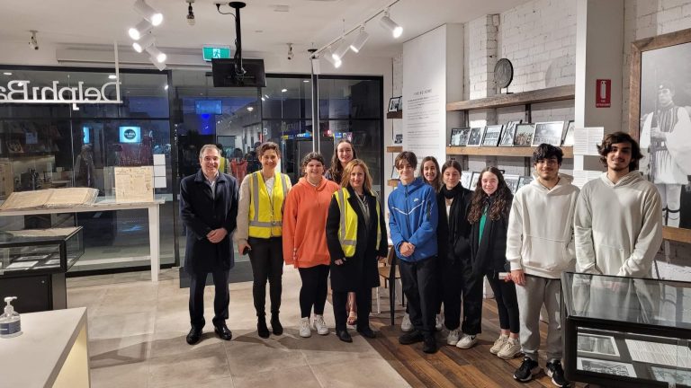 Students from the Greek Community of Melbourne visit ‘Finding Home’ exhibition