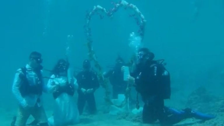 First underwater wedding takes place in the waters of Alonissos