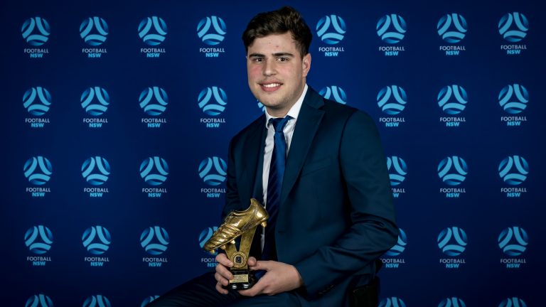 Liam Spiropoulos wins Golden Boot at the 2022 Football NSW Silver Medal Dinner