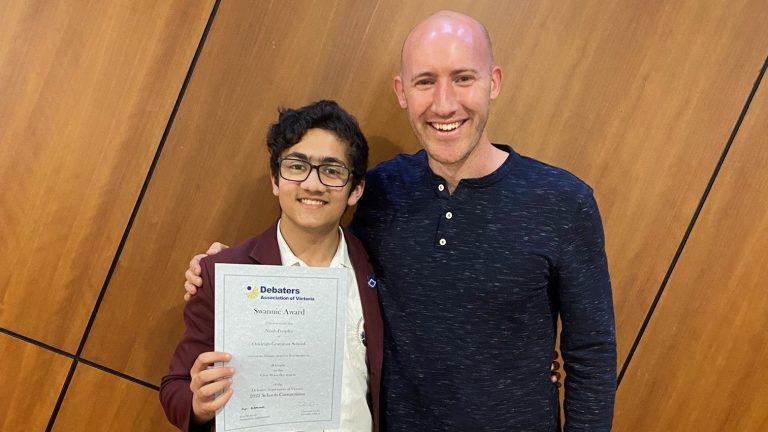 Oakleigh Grammar student Noah Peoples wins prestigious Swannie Award