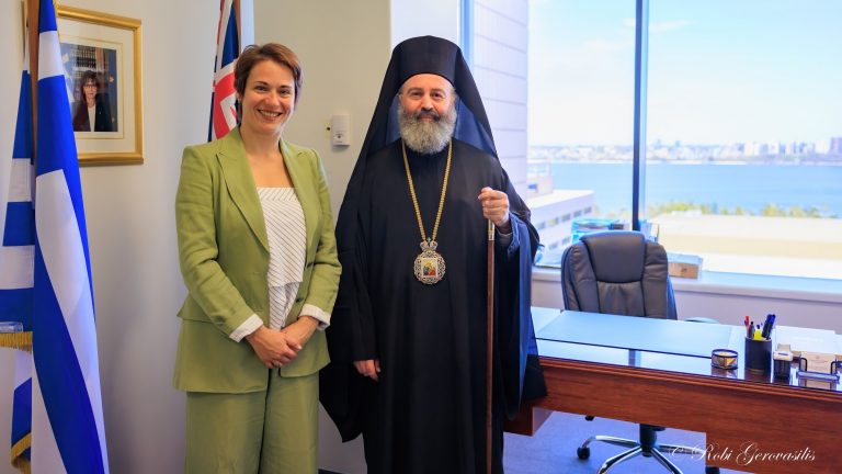Archbishop Makarios of Australia meets with Consul of Greece in Perth