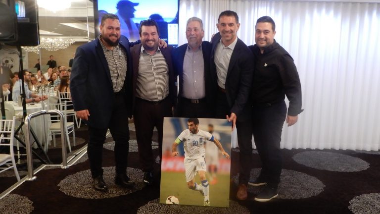 Greek football legend George Karagounis honoured at charity gala dinner in Sydney