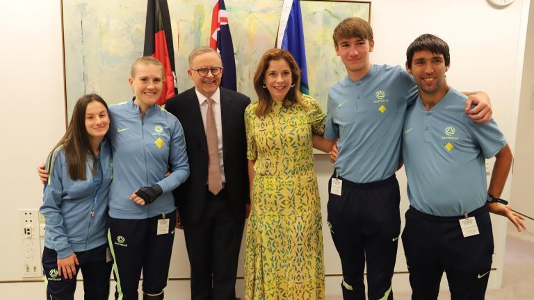 ParaMatildas player Nicole Christodoulou meets with Australia’s Prime Minister