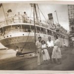 The-Corsica-at-the-port-in-Massawa-December-27th-1951.-From-left-to-right-Evagoras-and-Olga-Papadakis-Michalis-Thesalos-and-Loukia-Papastylianou