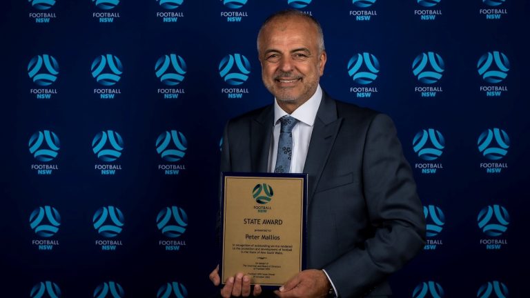 Peter Mallios awarded the Football NSW State Award