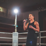 Antonia Kay performing the National Anthem at the opening ceremony for the Australian Championships at the GC Grand Central, Dom Polski Centre.