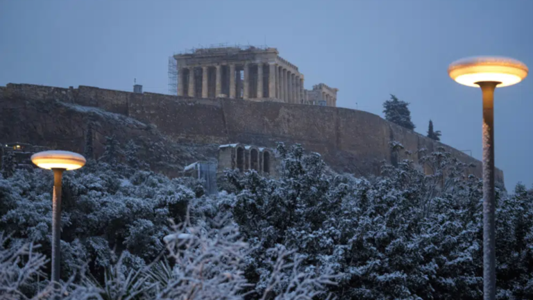 Athens braces for more snowfall as severe weather front continues