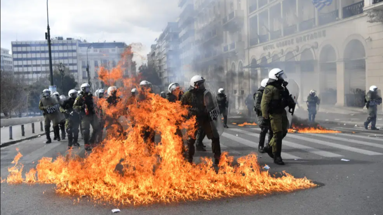 Protesters clash with police in Greece over deadly train crash