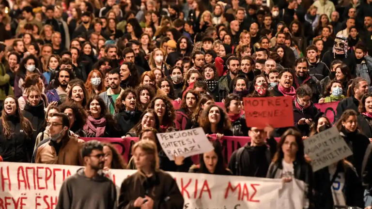 Over 60,000 people attend protests in Greece after deadly train crash