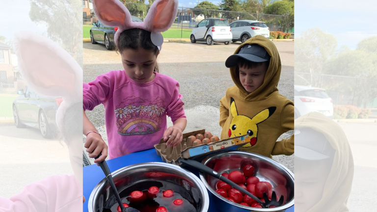 Pedia Greek School in Victoria teaches young kids Greek Easter traditions