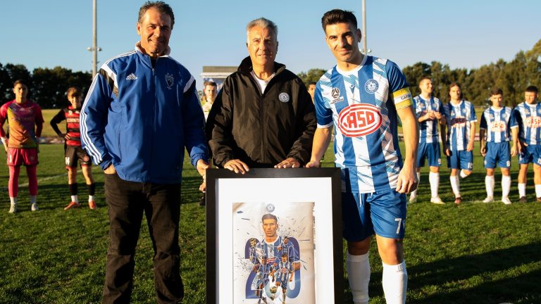 Will Angel celebrates 250th match for Sydney Olympic as club secures victory
