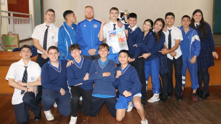 Sydney Olympic FC pay special visit to students at St Euphemia College