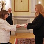 Ambassador Alison Duncan (R) presented credentials to the President of the Hellenic Republic, Her Excellency Katerina Sakellaropoulou (L). Photo: Australian Embassy, Greece.