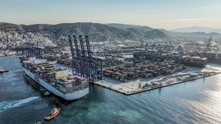 World’s largest container ship named after Greek port Piraeus
