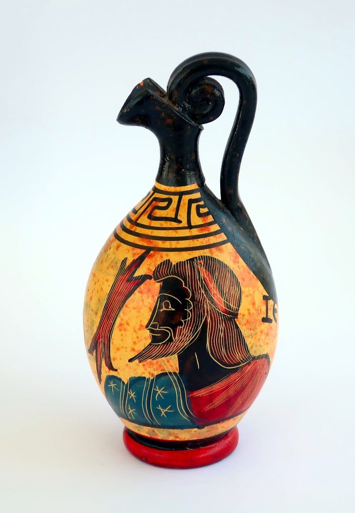 Greek ceramics with handcrafted designs. 