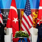 (L) Turkish President Tayyip Erdogan and (R) President Joe Biden at NATO Summit, Vilnius. Photo: Daily Sabah.iden